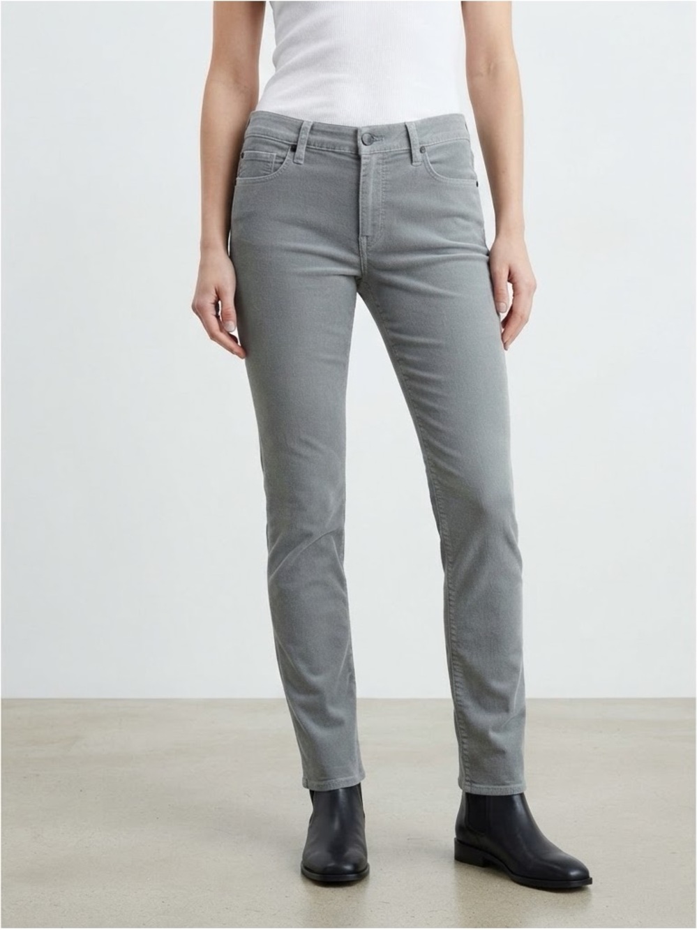 Women's Calvin Klein Jeans Grey Corduroy Pants Size 6 Tall